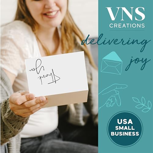 VNS Creations Thank You Cards With Envelopes - 100 Pack 4 x 6 Blank - White - color: White, size: 100 Pack - 4" x 6" (Value Pack)
