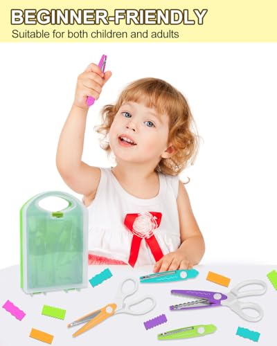UCEC Decorative Paper Craft Scissors Set With Portable Organizing Container - color: 5 in 1