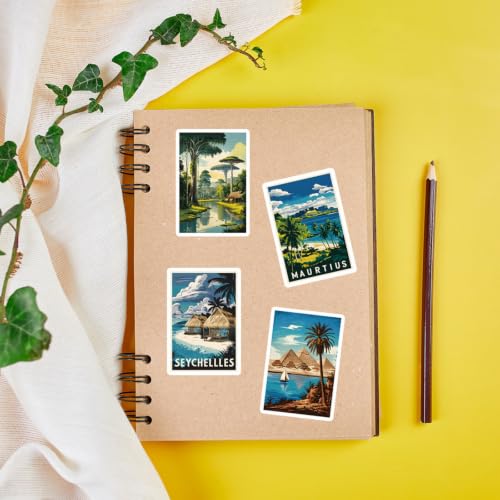 50PCS African Travel Stickers, Vacation Adventure Stickers - color: Yellow