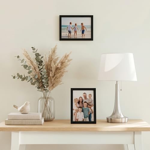 Americanflat 4x6 Picture Frame 2-Pack - Slim Molding - Black - size: 4x6
