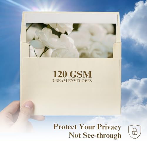 100 Pack Goefun A2 Cream Self Seal Envelopes, 4.375 x 5.75 - color: cream, size: A2