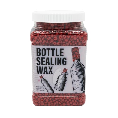 Blended Waxes, Inc. Bottle Sealing Wax Beads, Premium Pastille Wax Seal Beads For Wine, Beer, and Liquor Bottle Closure, Seals Between 25-30 Bottles, 1 lb, Gloss Bright Red - color: Gloss Red
