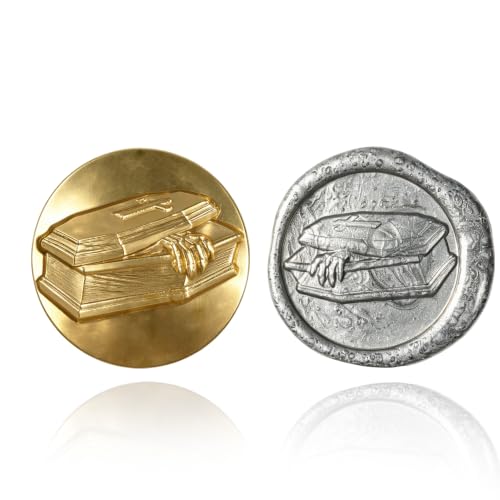 Mceal Wax Seal Stamp Head, 3D Embossed Relief for DIY Crafts, Wedding Invitations, Gift Wrapping, Halloween Collection (Coffin) - style: Coffin