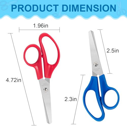 Toidgy 30 Pack Kids Scissors, 5 Inch Scissors Bulk for School, Blunt Tip Scissor for Kids Student Teacher, Kids Safety Scissor for Preschool Classroom Office Home, School Supplies Craft Cutting Paper