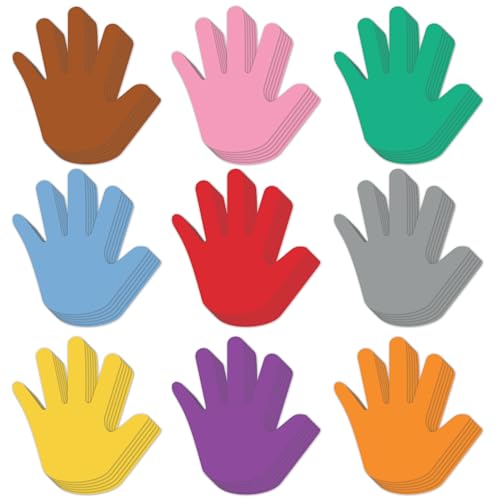 Paper Hand Cutouts for Bulletin Board 108pcs - color: Hand
