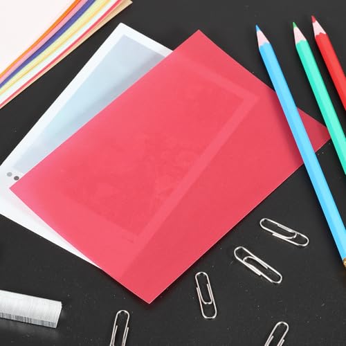 PATIKIL 60 Sheets Vellum Paper 4x6 Light Red - color: Red