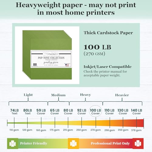 Cardstock Warehouse Pop-Tone Gumdrop Green Cardstock Paper – 25 Sheets, 12 x 12" - 100 lb / 270 GSM Premium Green Card Stock for Die-cutting, Crafts, Scrapbooking, Card Making and DIY Projects - color: Gumdrop Green