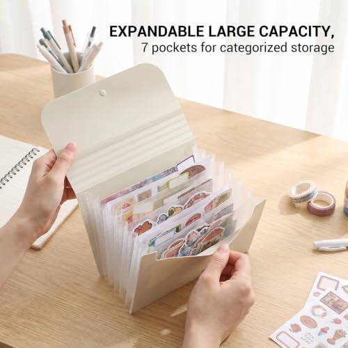 Sticker Storage Organizer Expand Sticker Binder with 7 Pocket File