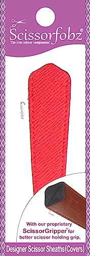 Designer Scissors Sheaths Shears Protective Covers-For Small Embroidery Scissors - Textured RED Design-#SS-311 - color: Textured Red, size: Single Small Size