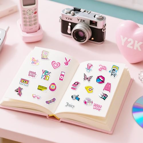 Y2k Retro Aesthetic Stickers - 50 Pcs 2000s Cyber Trend Decals - style: Y2K