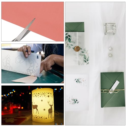 PATIKIL 65 Sheets Vellum Paper 5x7, Vellum Paper Printable Translucent Paper 100GSM for Invitations Printing, Red - color: Red