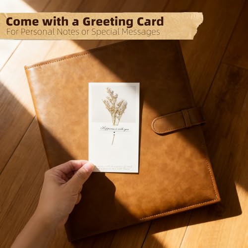 Vienrose 15"x13" Scrapbook Album Gift Set Faux Leather DarkBrown 100 Pages - color: Dark Brown, size: 15"X13" 50Sheets