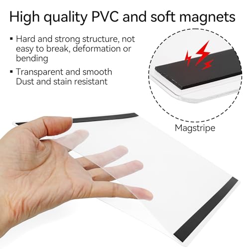 10 Pcs 8.5'' x 11'' Rigid Magnetic Sign Holders - Clear Plastic Document Frames with Magnet Borders for Letter Size Posters - Perfect for Home, Office, and Store Displays - color: 10Pcs