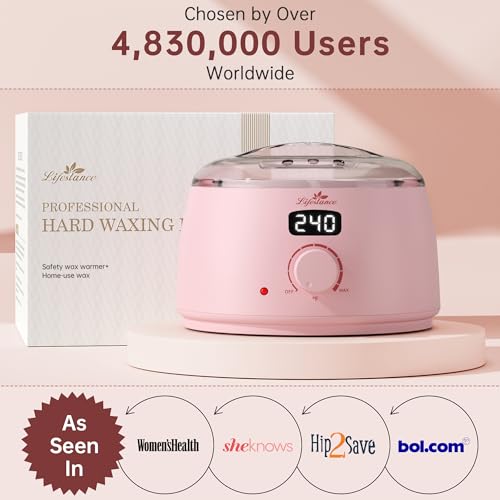 Lifestance Waxing Kit for Women & Men - Pink L3 Digital Warmer - color: Enhanced LCD (Pink) Kit