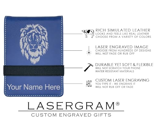 LaserGram Mini Padfolio with Notepad and Pen, Monarch Butterfly, Personalized Engraving Included (Dark Blue) - color: Dark Blue