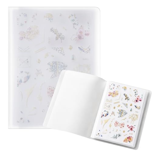 2Pcs Transparent Nail Sticker Book Nail Art Sticker Storage Book Empty Stickers Collecting Album Display Books for Nails Art Supplies DIY Stickers Display Organizer Tools, Total of 80 Slots