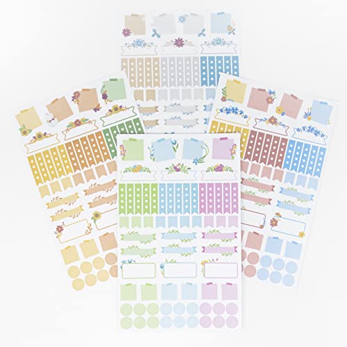 bloom daily planners Decorative Floral Planner Stickers - Easy-Peel Small Flower Sticker for Adults & Kids - 8 Sheets, 556 Stickers for Journals, Calendars, Planning, Decorating, Scrapbooking, etc. - style: Decorative Floral Pack