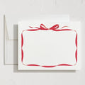 Minted Bow Stationery Cards, 10 Count, Blank Cards and Envelopes For Thank You Notes, Holiday Greeting, Invitations & Handwritten Messages, Note Cards & Stationery Set, Gifts for Women, Red Bow Theme - color: Bow
