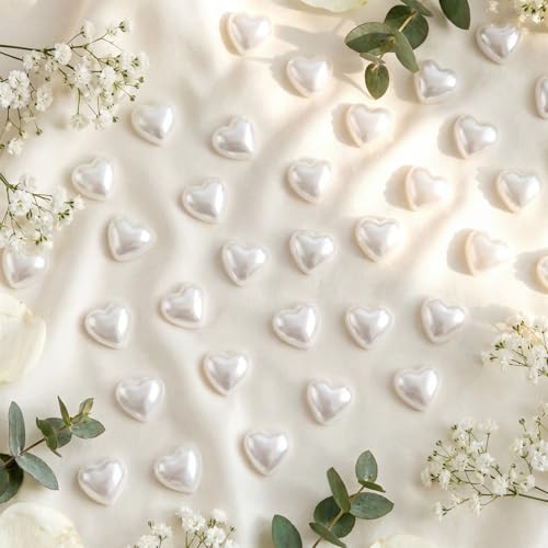 500 Pcs Pearl Solid Heart Table Scatter Confetti Mini Wedding - style: Solid Heart