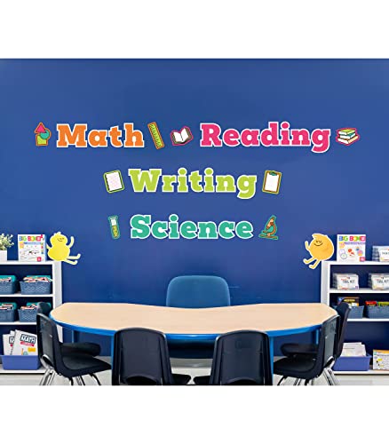 Carson Dellosa Core Subjects Wall Signs Classroom Decor, 37-PC | Durable Reading Comprehension, Math, Writing, and Science Classroom Wall Decor and School Supplies Cutouts - style: Subject Wall Signs