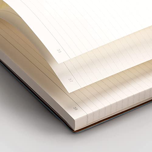 EMSHOI Lined Journal Notebook, 204 Numbered Pages, B5 Size (7.5'' x 10'') - color: LightBlue, style: Ruled