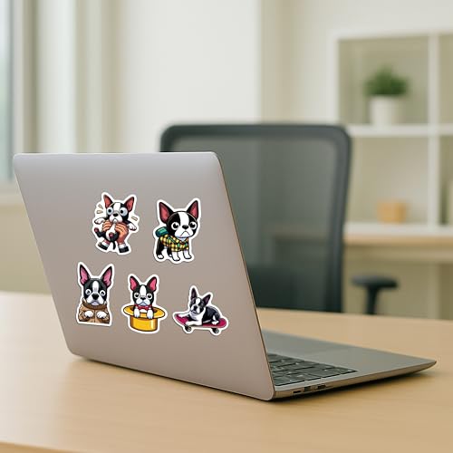 100 PCS Boston Terrier Stickers Pack – Waterproof Dog Decals for Water Bottles, Laptops, Phones, Notebook, Cars – Cool Vibrant Graphics for Boston Terrier Enthusiast - color: Boston Terrier