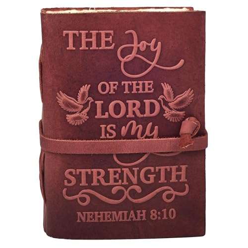 LEATHER VILLAGE Bible Journal Joy Verse, Fuchsia 7x5. - color: Fuchsia