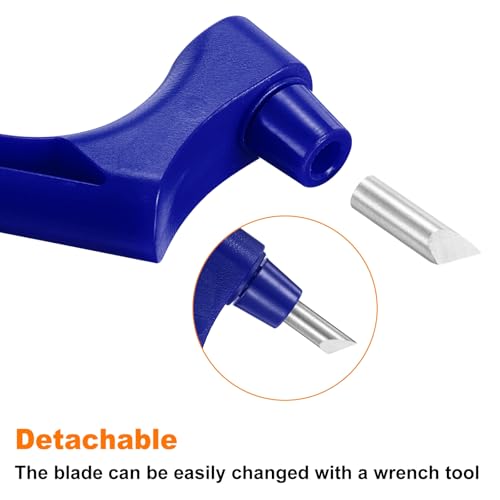 HARFINGTON Craft Cutting Tools 30 Degree Blades 360 Degree Rotating Blade Stainless Steel Cutter Pen Knife with Mat for DIY Crafts Stencils Scrapbooks, Blue - color: Blue