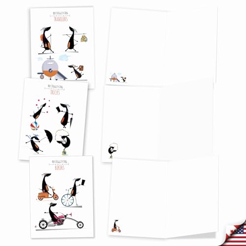 The Best Card Company - 20 Note Cards Blank Assortment (4 x 5.12 Inch) (10 Designs, 2 Each) - Hot Diggity Dog AM9515OCB-B2x10 - style: Hot Diggity Dog