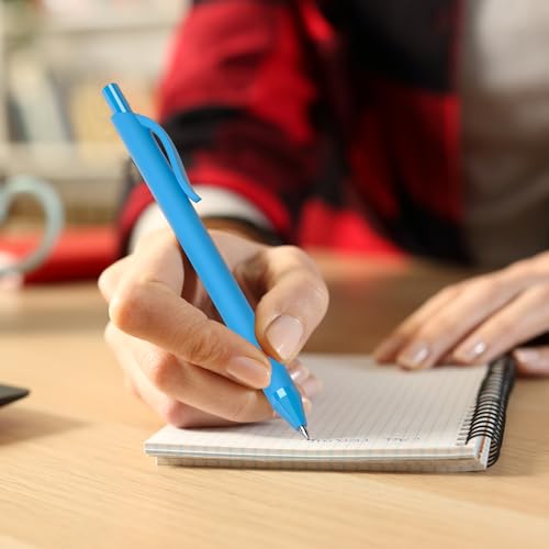 208 Pack Blue Pens - Bulk Pens 1.0mm No Bleed Retractable Ballpoint Pens | Medium Point Smooth Writing Black Ink Click Pen for Waitress, Server, Office, business - color: Blue (Blue ink)