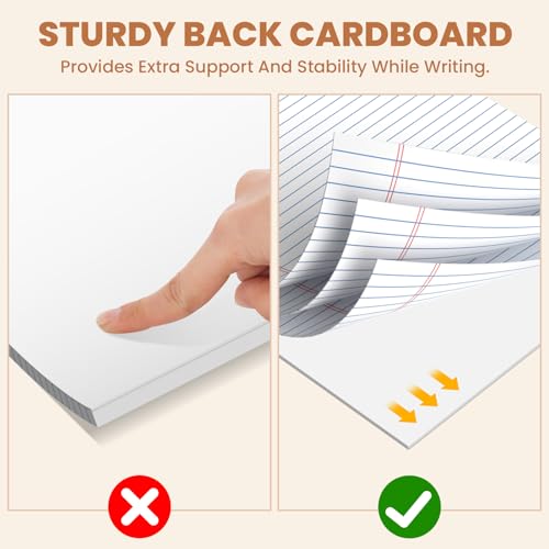12pcs Legal Pads 8.5 x 11, Perforated White Notepad 8.5x11, 50Sheets/Pad - color: White, style: 12 Pads-50 Sheets/Pads