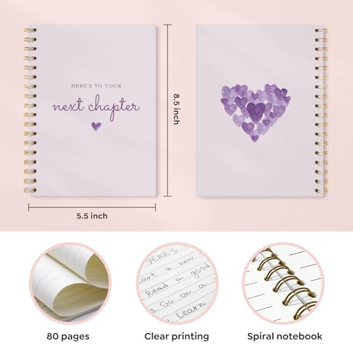 VONTP Purple New Chapter Spiral Notebook Journal, 5.5x8.4 Inch - color: 001-D-Purple
