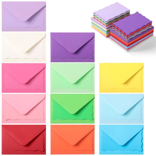 120 Pack Mini Envelopes with Cards, Small Envelopes with Blank Cards - color: Multicolored