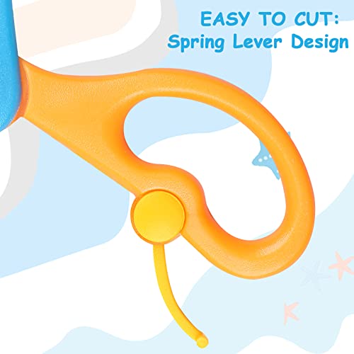 Safety Scissors For Toddler, Kids, Children - Plastic, Dual-Color Preschool Training Scissors(3 Pack), Paper Cutting(96 Pcs) Set For Paper Craft Supplies