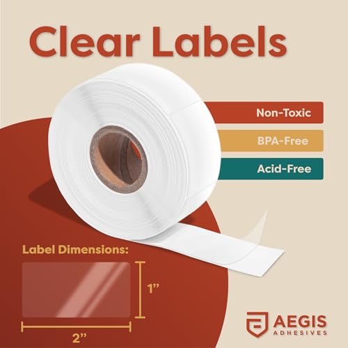 1" X 2" Clear Label Covers (1 Roll, 500 Labels) - size: 1" X 2"