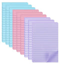 9 Pack Lined Sticky Notes with Lines 4X6 in, Orchid Frost, Pink,Blue Colors - color: Light Purple, Light Blue, Light Pink