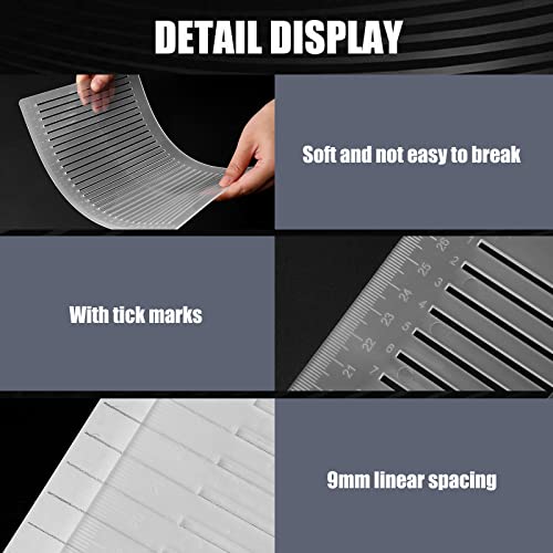 Fainne 4 Pack Straight Line Stencil for Journaling Writing, 9mm - size: 9mm
