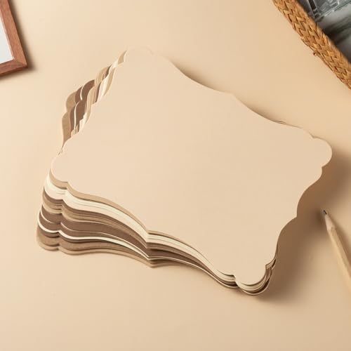 50 Pack Blank Kraft Greeting Cards, Brown, 5 Colors, 4x6IN - color: Brown, size: 4x6IN