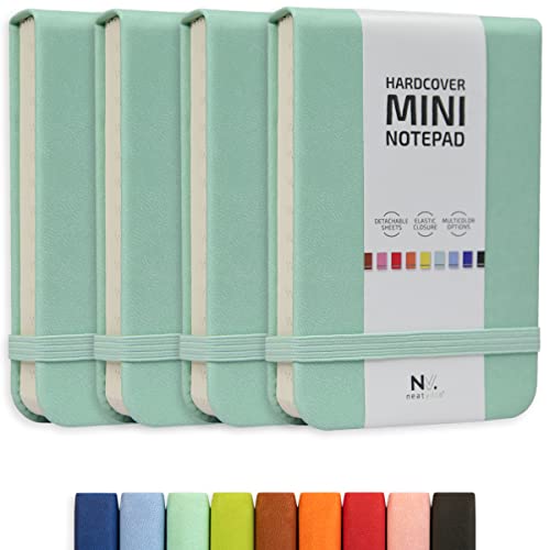 Tiny Notebook 3x4, Tear Off Small Notepad Pocket Size 4-Pack (Mint Green) - color: Mint Green