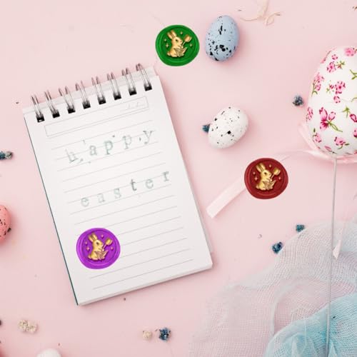 3D Rabbit Flower Wax Seal Stamp Embossed Tulip Stamp Sealing Removable 1" Brass Wax Seal Stamp Head with Wooden Handle Sealing Wax for Invitations Envelopes Gift Craft Gift Card - style: 3D Tulip Rabbit