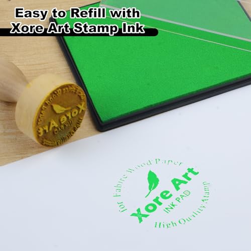 5"x4'' Large Ink Pad Washable Stamp Ink Pad for Baby Footprint Handprint with 30ml Premium Refill Ink (Light Green) - color: Light Green