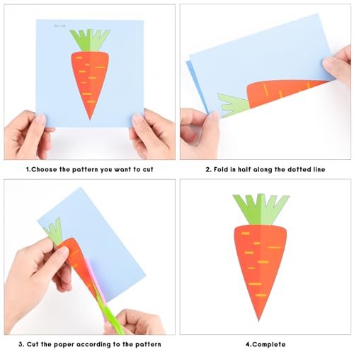ASTARON 100 Pcs Paper Cutting Set with 2 Kids Safety Scissors