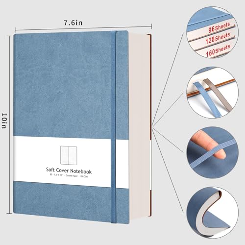 AHGXG Dotted Journal, 320 Pages, B5 (7.6'' X 10'') - color: GrayBlue, size: B5