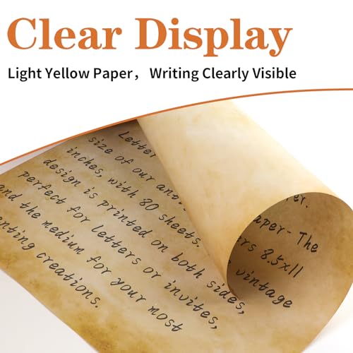 80 Sheets Vintage Paper, 8.5"x11" Letter Size Printer Parchment Paper - style: Classic-A