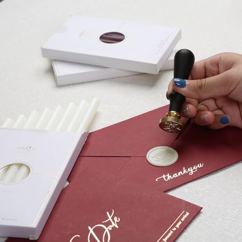 UNIQOOO Frosted Translucent Vellum Glue Gun Sealing Wax Sticks for Wax Seal Stamp - Great for Wedding Invitations, Cards Envelopes, Snail Mails, Craft Project, Gift Ideas, Pack of 8 - color: Vellum