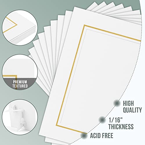 Golden State Art, Paper Picture Frames, 4X6, White Gold Lining, 10 Pack - color: White/Gold Lining, size: 10 Pack