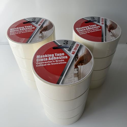 From Plain To Beautiful In Hours Contractor Grade Masking Tape, 2 Inch x 60 Yard, White Masking Tape for General Purpose, Painting & Packaging, 12 Pack - size: Pack of 12