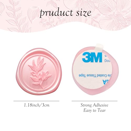 Pollize 50Pcs Wax Seal Stickers, Wedding Invitation Envelope Stickers - color: Pink