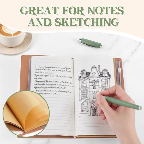 New Mom Gifts - Green “Funny Things My Kids Said” Leather Journal with Pen - color: Green