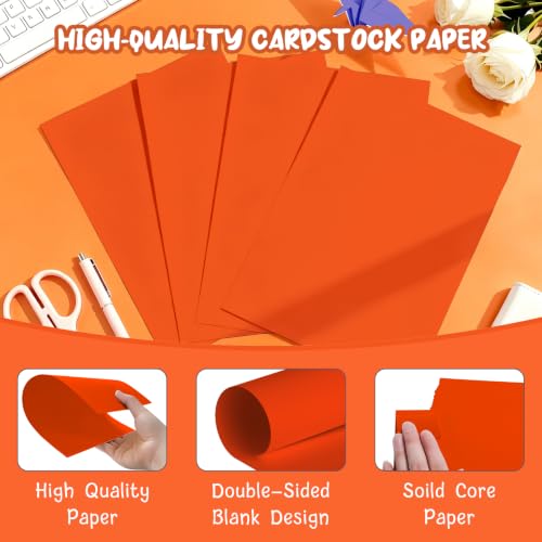 40 Sheets Orange Cardstock Paper 8.5 x 11, Cardstock Printer Paper 8.5x11 | Pumpkin Orange Card Stock Paper 8.5 x 11, 200 GSM Dark Orange Construction Paper for DIY Crafts, Greeting Cards, Menus - color: Dark Orange, size: 8.5x11 IN-40 Sheets